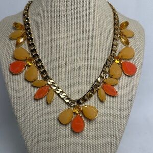 Kate Spade Gold Necklace with Orange and Yellow Accents 20”
